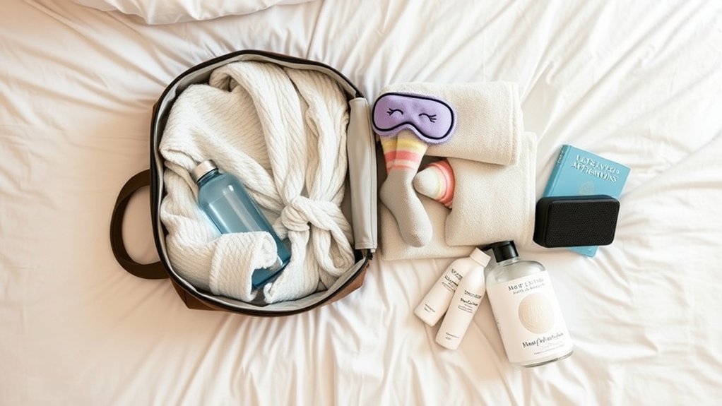 essential comfort items packed