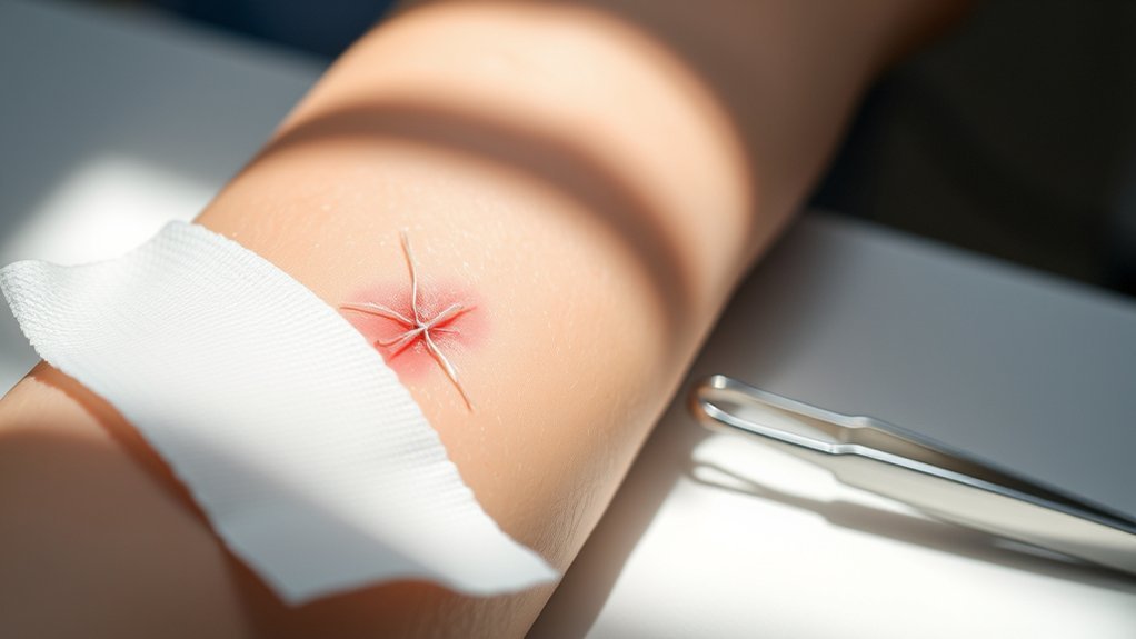 monitor stitches for complications