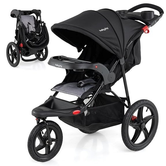 BABY JOY Jogging Stroller with Adjustable Canopy