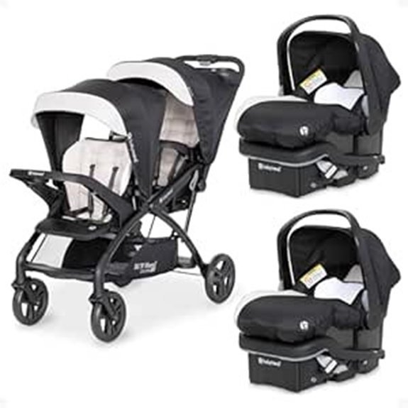 Baby Trend Sit N' Stand Double Stroller with Car Seats