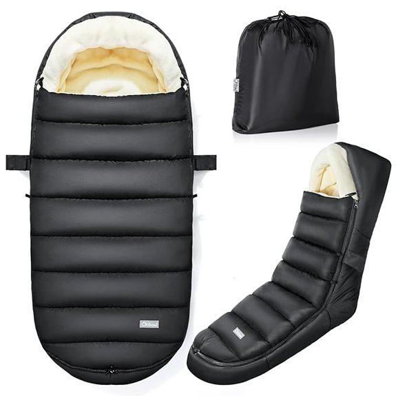 IvyWind Baby Winter Stroller Footmuff (Black)