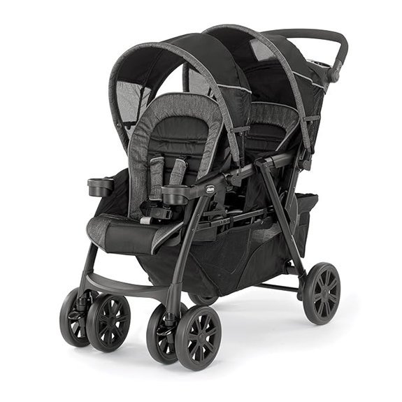 Chicco Cortina Together Double Stroller - Minerale | Black/Silver