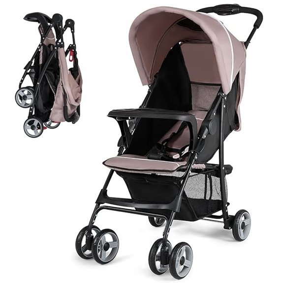 Baby Joy Lightweight Compact Travel Stroller (Coffee)