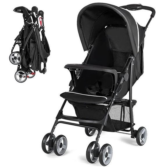 Baby Joy Lightweight Compact Travel Stroller (Black)
