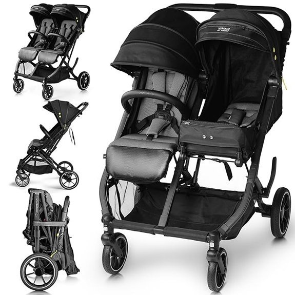 BabyCruiser Double Stroller — Compact Side-by-Side Twin