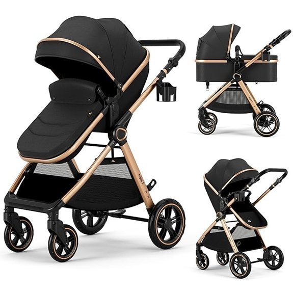 2-in-1 Convertible Baby Stroller & Bassinet (0-36 Months)