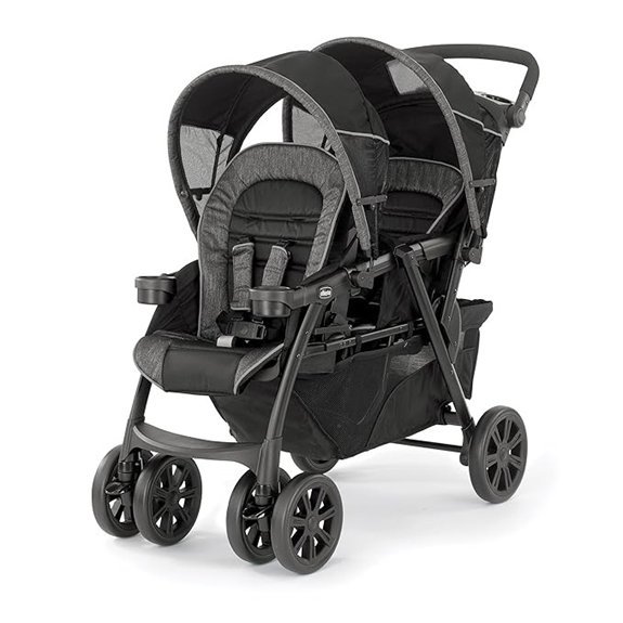 Chicco Cortina Together Double Stroller - Minerale | Black/Silver