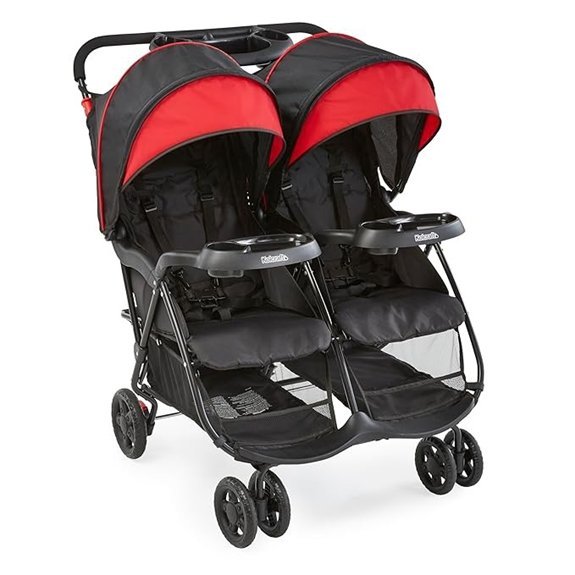 Kolcraft Cloud Plus Double Stroller – Red/Black