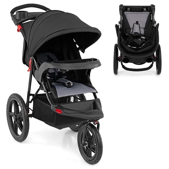 HONEY JOY Foldable Jogging Stroller for Infants to Toddlers