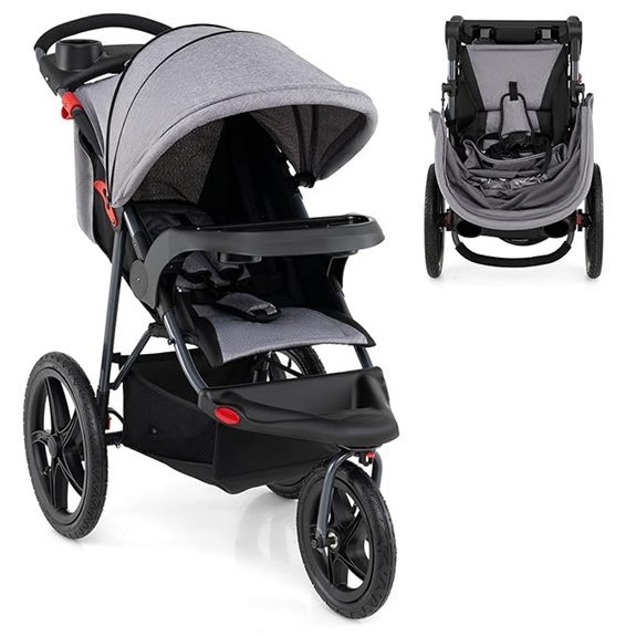 HONEY JOY Foldable Jogging Stroller for Infants to Toddlers