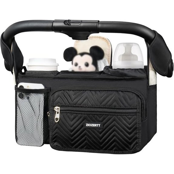 Universal Stroller Organizer Caddy with Insulated Cup Holder