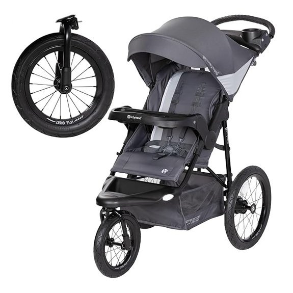 Baby Trend Expedition® Zero Flat Jogger with LED Lights Dash Grey