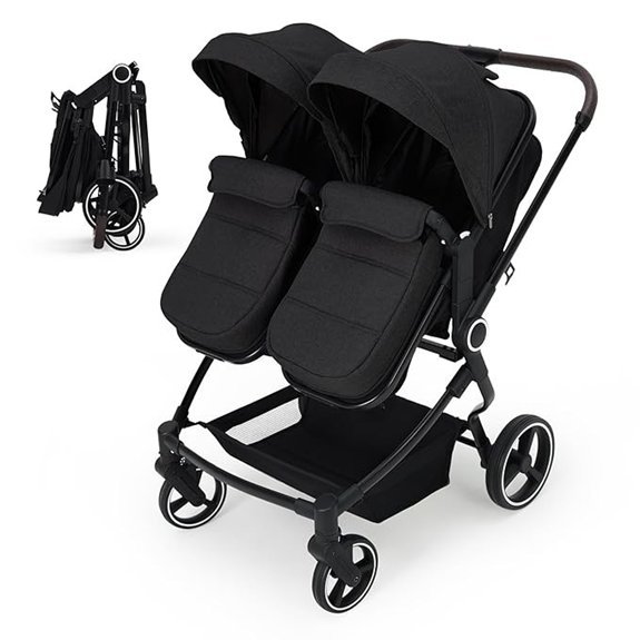 Double Tandem Stroller for Newborns and Toddlers