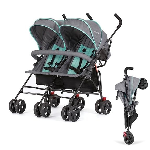 Dream On Me Volgo Twin Side-by-Side Double Stroller