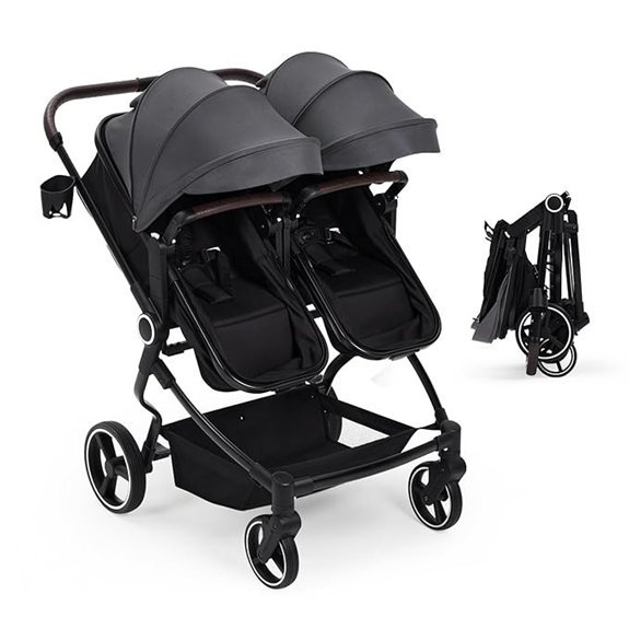 GarveeLife Side-by-Side Double Stroller for Twins