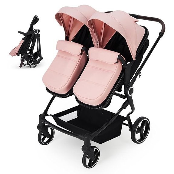 Double Tandem Stroller for Newborns and Toddlers