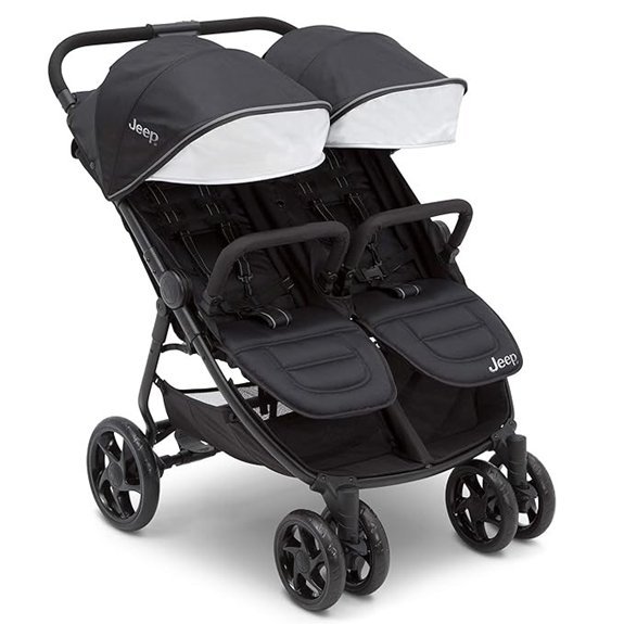 Jeep Destination Ultralight Side x Side Double Stroller Midnight