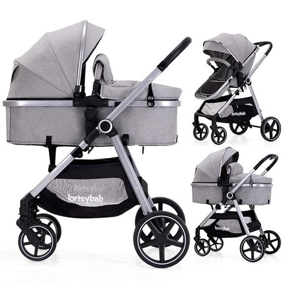 2-in-1 Folding Reversible Baby Stroller (Grey)