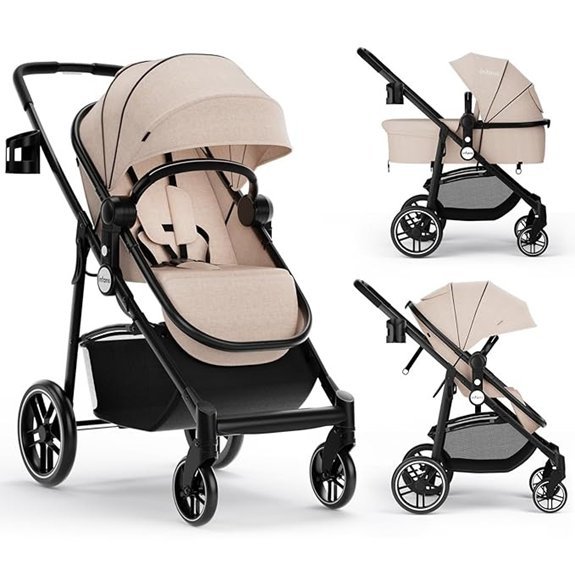 INFANS 2 in 1 Baby Stroller with Bassinet Pram