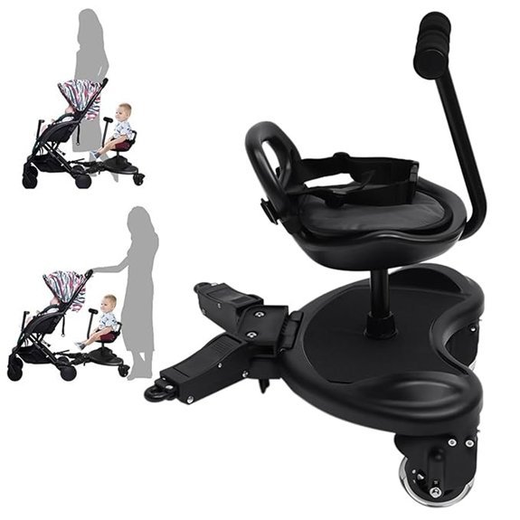 Universal Stroller Ride-On Board with Detachable Seat
