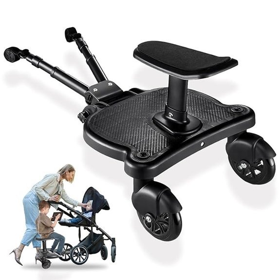Universal Sit-and-Stand Stroller Board with Detachable Seat