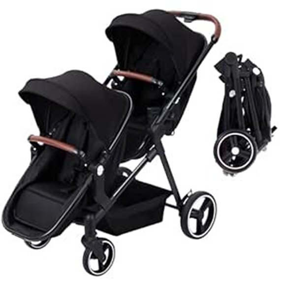 Tandem Double Stroller for Newborns and Toddlers