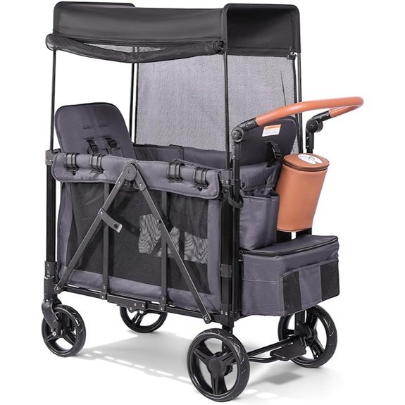 Foldable All-Terrain Wagon Stroller for Two Kids