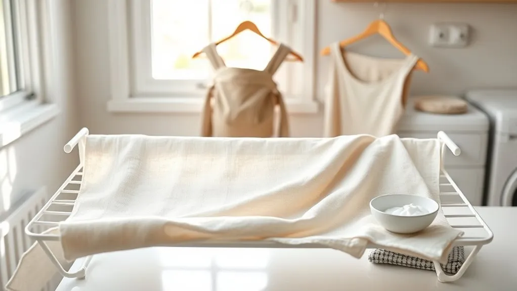 baby wrap drip drying indoors to avoid heat damage and stretching