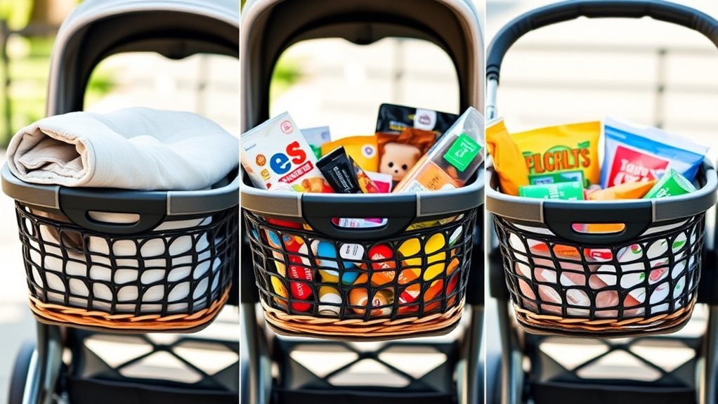 safe stroller basket loading
