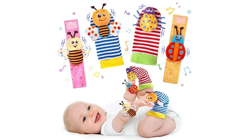 adorable baby wrist rattles