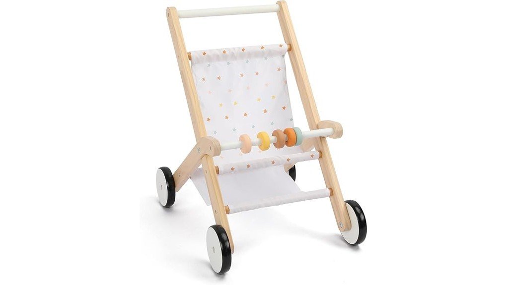 charming wooden baby stroller