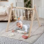 beige mat wooden play gym