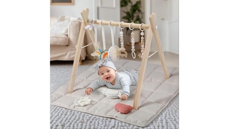beige mat wooden play gym