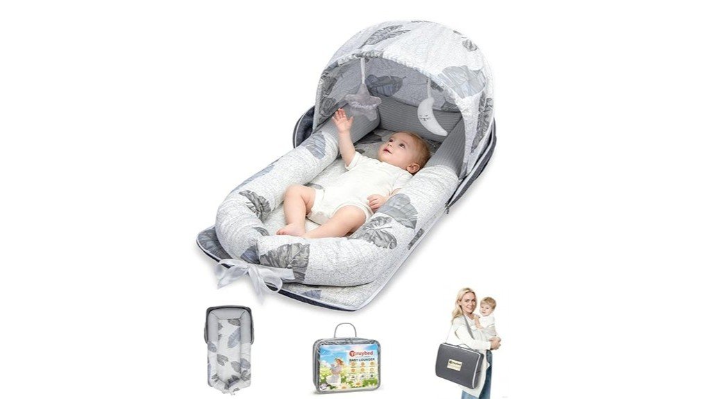 comfortable baby lounger canopy