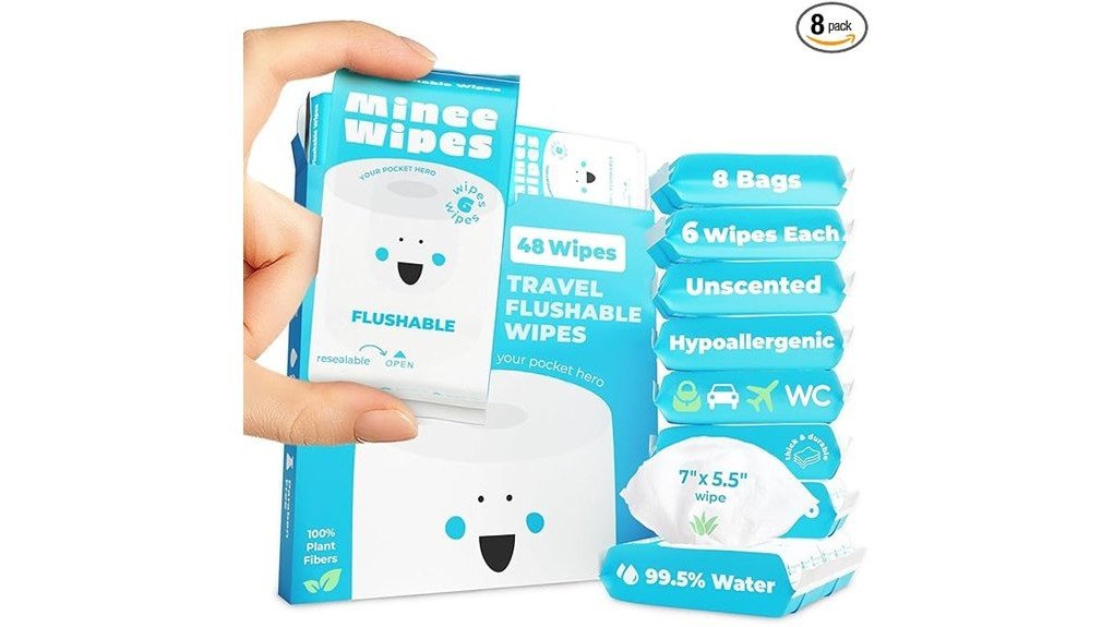 compact convenient flushable wipes
