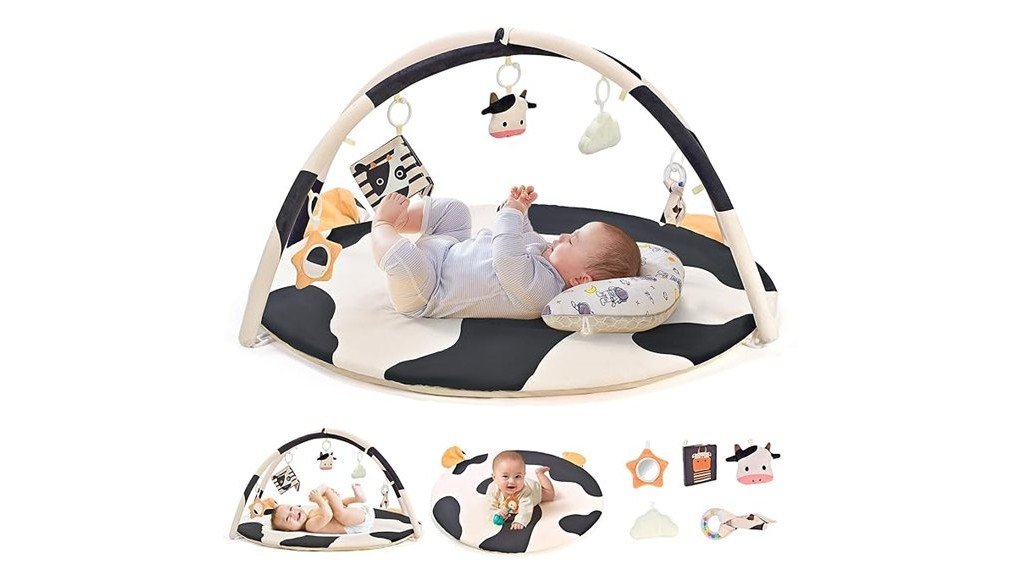 cow themed baby play mat