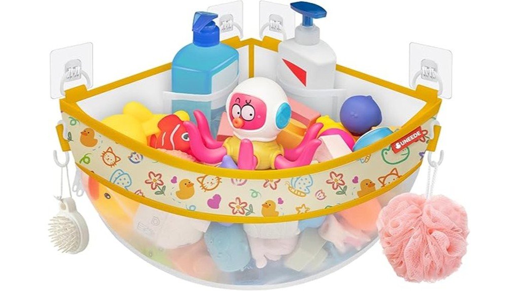 duck shaped bath toy storage