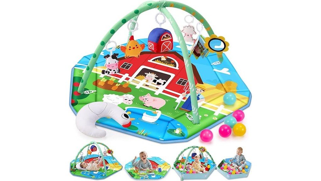 farm animal baby mat