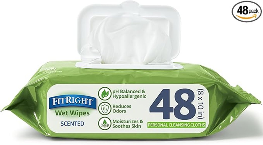 medline fitright aloe wipes