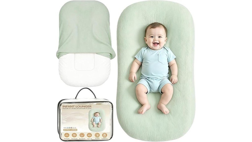 spacious and comfortable infant lounger