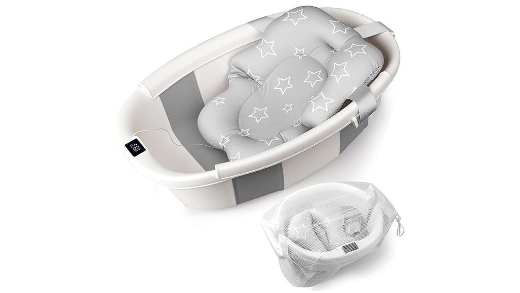 thermometer equipped baby bathtub