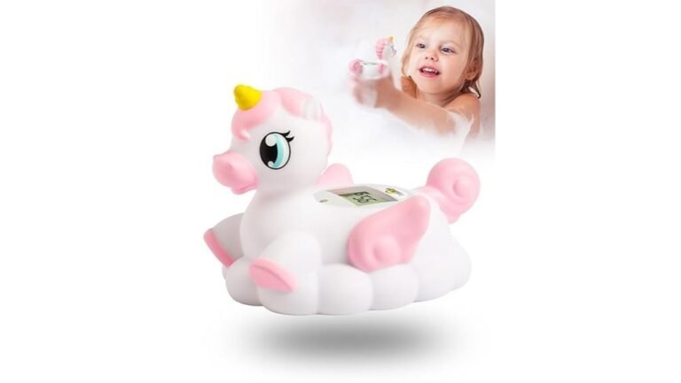 unicorn themed baby bath thermometer